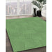 Patterned Green Rug in Family Room, pat2407grn