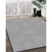 Patterned Cloud Gray Rug in Family Room, pat2407gry