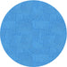 Square Patterned Neon Blue Rug, pat2407lblu