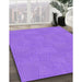 Patterned Purple Rug in Family Room, pat2407pur
