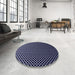 Round Patterned Periwinkle Purple Rug in a Office, pat2408blu