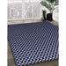 Patterned Periwinkle Purple Rug in Family Room, pat2408blu