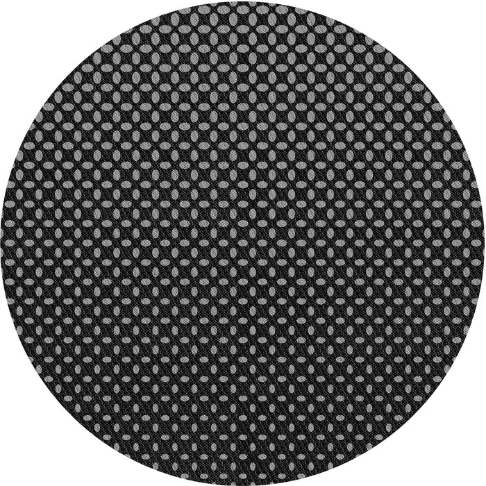 Square Patterned Black Rug, pat2408gry