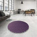 Round Patterned Orchid Purple Rug in a Office, pat2408pur