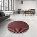 Round Patterned Chocolate Brown Rug in a Office, pat2408rd