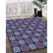 Patterned Blue Rug in Family Room, pat2409blu