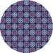 Square Patterned Blue Rug, pat2409blu