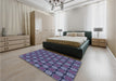 Patterned Blue Rug in a Bedroom, pat2409blu