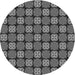 Square Patterned Charcoal Black Rug, pat2409gry