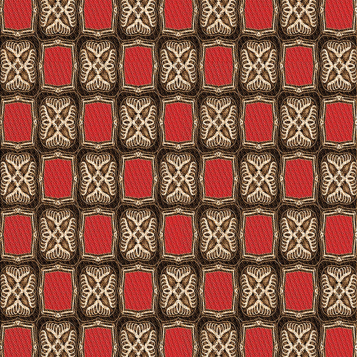 Patterned Dark Red Rug, pat2409org
