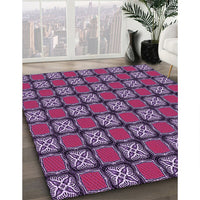 Patterned Lilac Purple Rug, pat2409pur