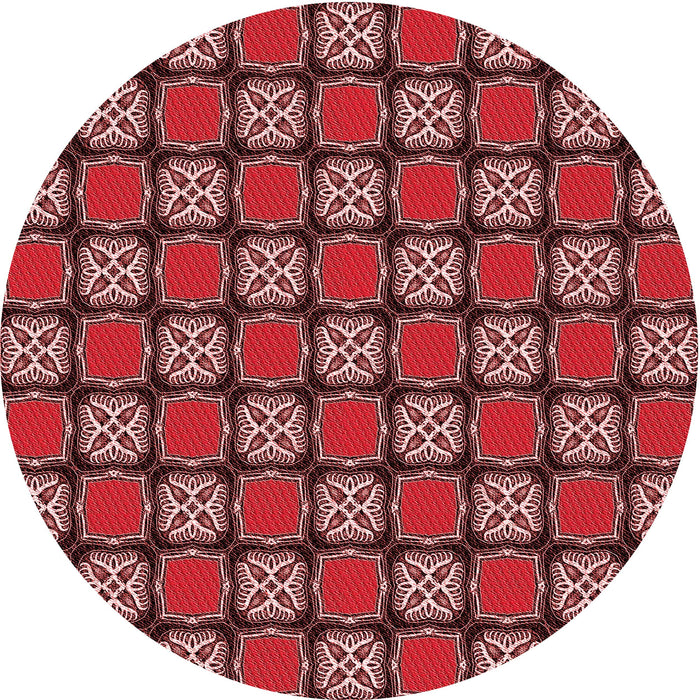 Square Machine Washable Transitional Cranberry Red Rug in a Living Room, wshpat2409rd