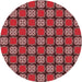 Square Patterned Cranberry Red Rug, pat2409rd