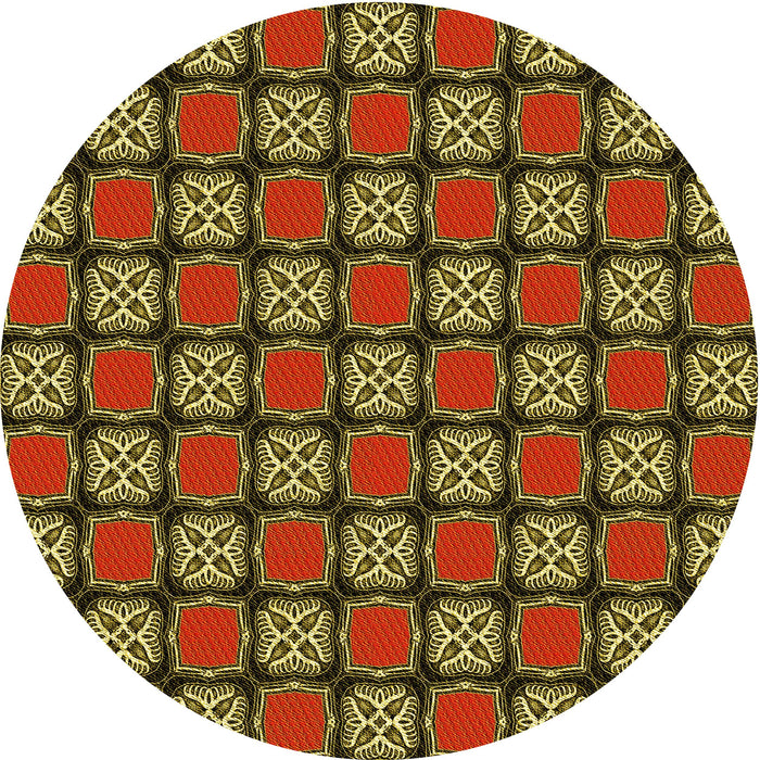 Square Patterned Caramel Brown Rug, pat2409yw