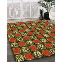 Patterned Caramel Brown Rug, pat2409yw