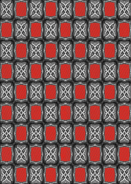 Patterned Dark Gray Novelty Rug, pat2409