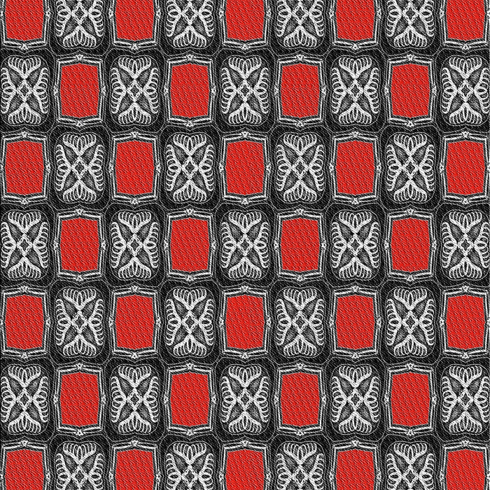 Patterned Dark Gray Novelty Rug, pat2409