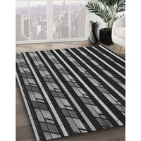 Patterned Black Novelty Rug, pat240