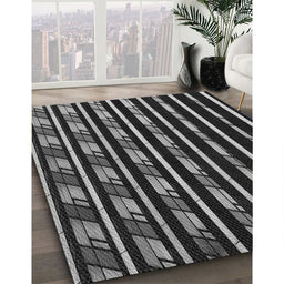 Machine Washable Transitional Black Rug in a Family Room, wshpat240