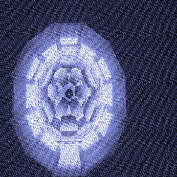 Round Patterned Night Blue Rug, pat241blu