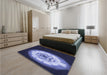 Patterned Night Blue Rug in a Bedroom, pat241blu