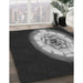 Machine Washable Transitional Midnight Gray Rug in a Family Room, wshpat241gry