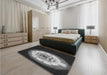 Patterned Midnight Gray Rug in a Bedroom, pat241gry