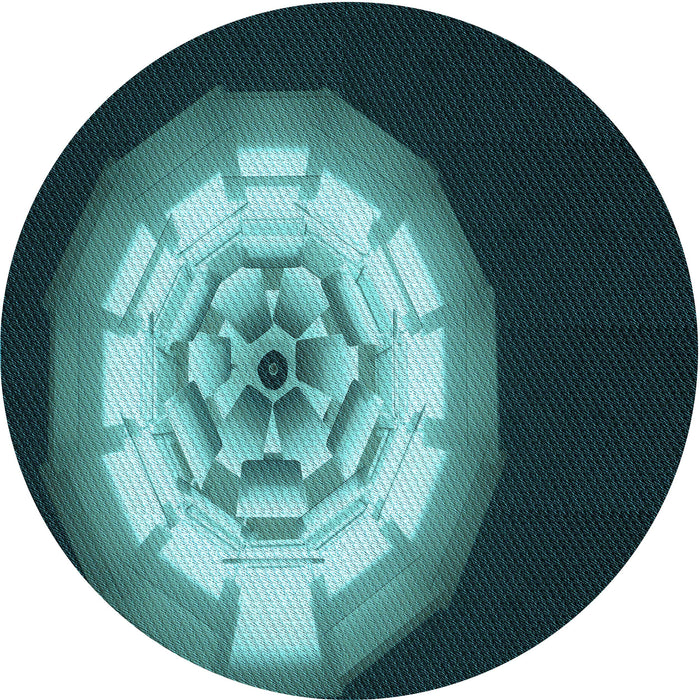 Square Machine Washable Transitional Deep Teal Green Rug in a Living Room, wshpat241lblu