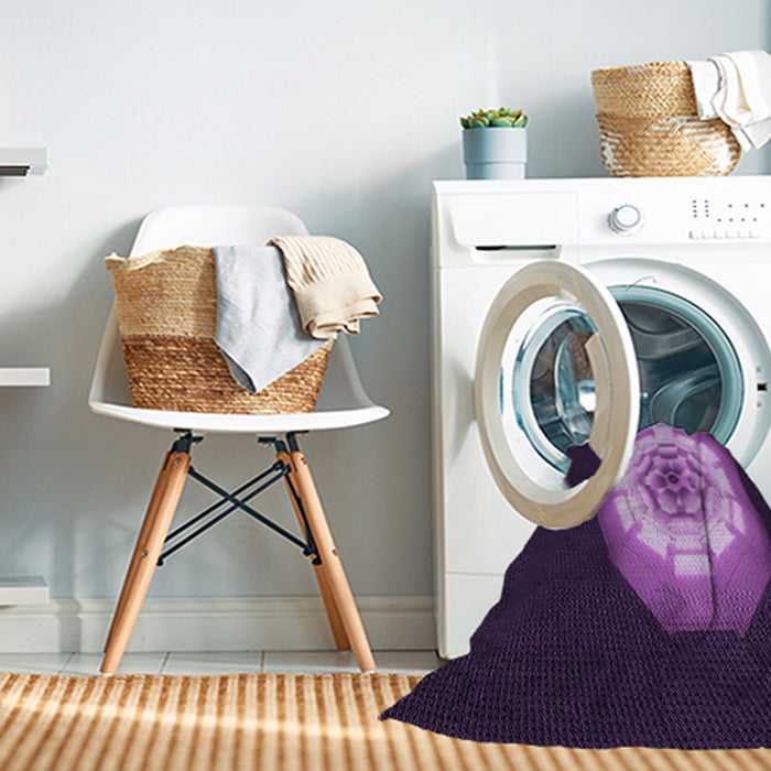 Machine Washable Transitional Purple Rug in a Washing Machine, wshpat241pur