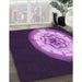 Machine Washable Transitional Purple Rug in a Family Room, wshpat241pur