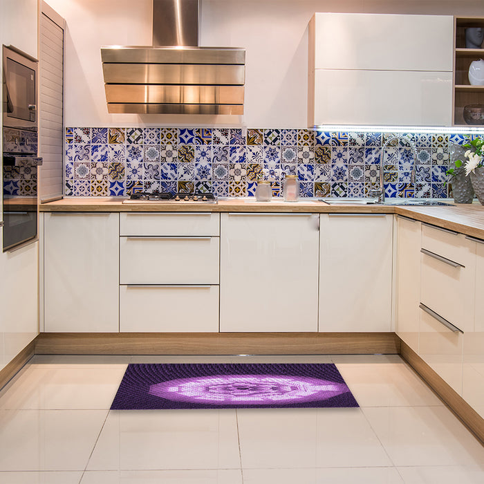 Patterned Purple Rug in a Kitchen, pat241pur