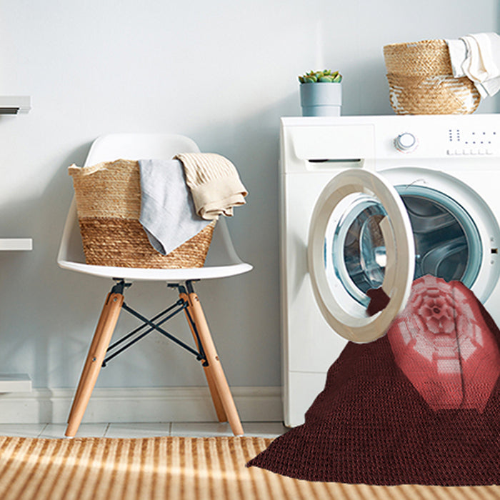 Machine Washable Transitional Maroon Red Rug in a Washing Machine, wshpat241rd