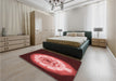 Patterned Maroon Red Rug in a Bedroom, pat241rd