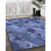 Machine Washable Transitional Sky Blue Rug in a Family Room, wshpat2410blu