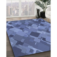 Patterned Sky Blue Rug, pat2410blu