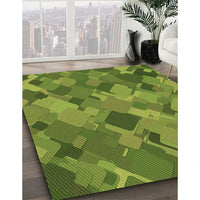 Patterned Pistachio Green Rug, pat2410brn