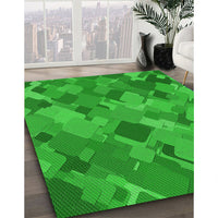 Patterned Lime Green Rug, pat2410grn