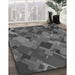 Patterned Gray Rug in Family Room, pat2410gry