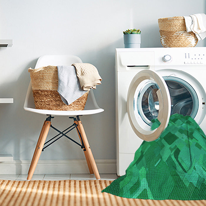 Machine Washable Transitional Spring Green Rug in a Washing Machine, wshpat2410lblu