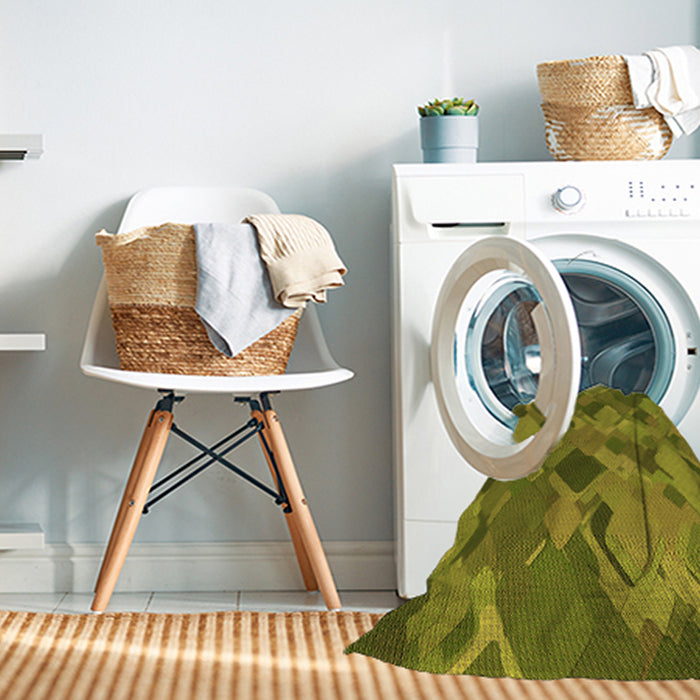 Machine Washable Transitional Olive Green Rug in a Washing Machine, wshpat2410org