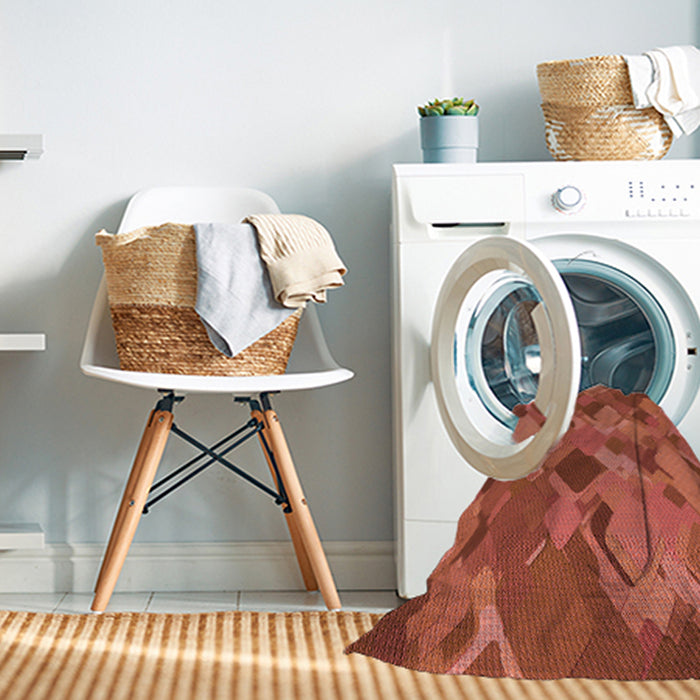 Machine Washable Transitional Bright Orange Rug in a Washing Machine, wshpat2410rd