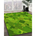 Machine Washable Transitional Dark Lime Green Rug in a Family Room, wshpat2410yw