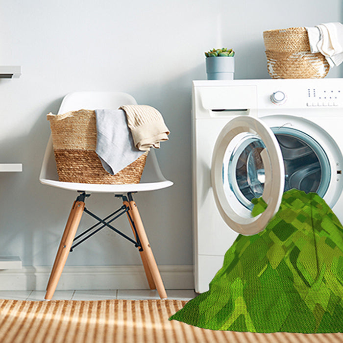 Machine Washable Transitional Dark Lime Green Rug in a Washing Machine, wshpat2410yw