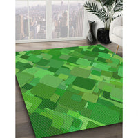 Patterned Neon Green Novelty Rug, pat2410