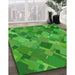 Patterned Neon Green Novelty Rug in Family Room, pat2410