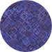 Square Patterned Blue Rug, pat2411blu