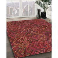 Patterned Red Rug, pat2411brn