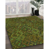 Patterned Bakers Brown Rug, pat2411grn