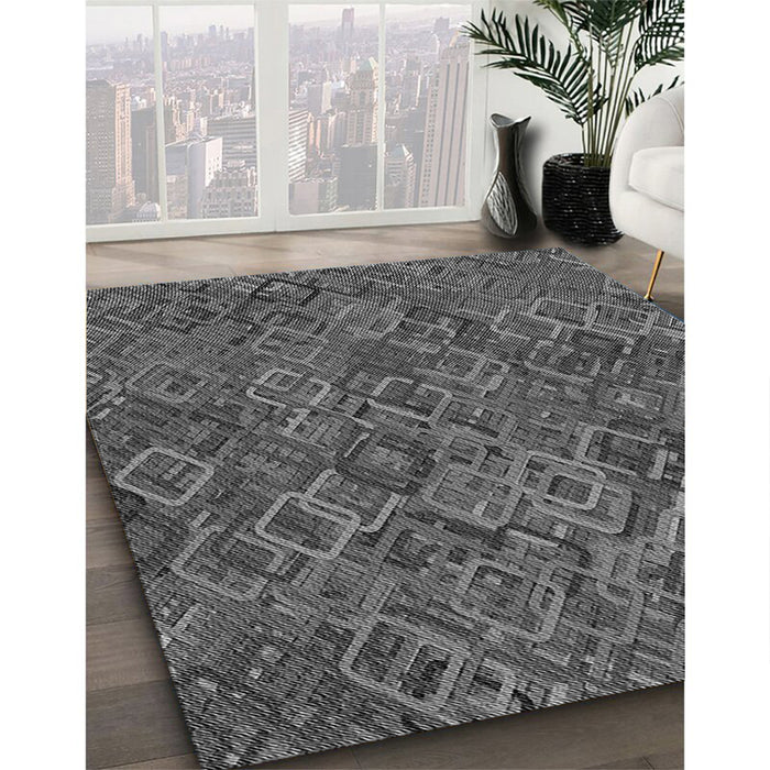 Machine Washable Transitional Gray Rug in a Family Room, wshpat2411gry