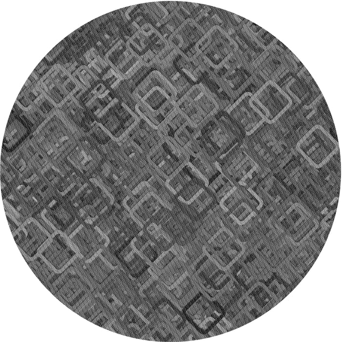 Square Patterned Gray Rug, pat2411gry